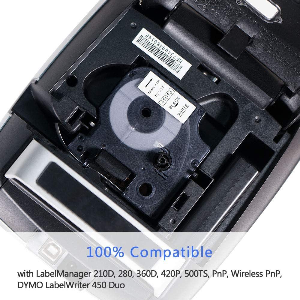 Paquete de 5 Cintas de Etiqueta Camopro Dymo D1 12mm x 7m