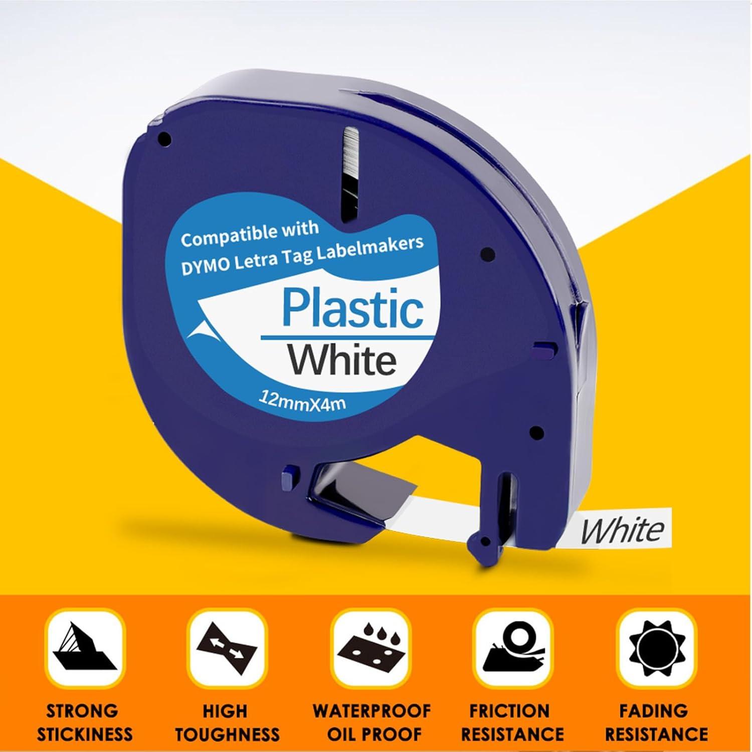 Cinta de Etiquetas Plástica Blanca 12mm 5 Unidades Dymo