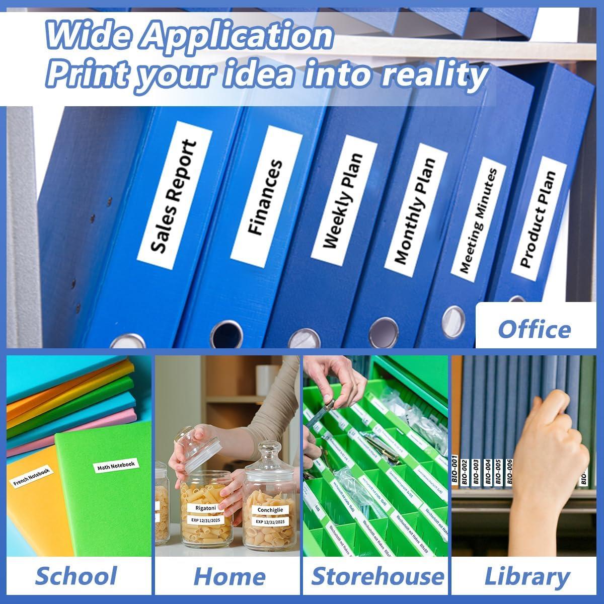 Cintas de Etiqueta Fimax 12mm x 4m para DYMO LetraTag - Paquete de 5