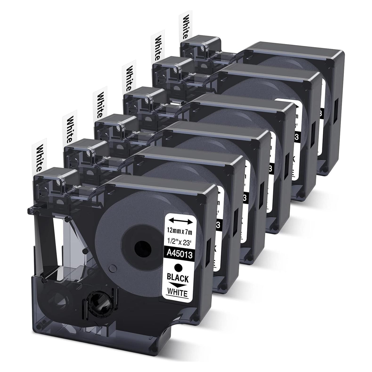 Paquete de 6 Cintas de Etiquetas COLORWING Dymo D1 12mm x 7m