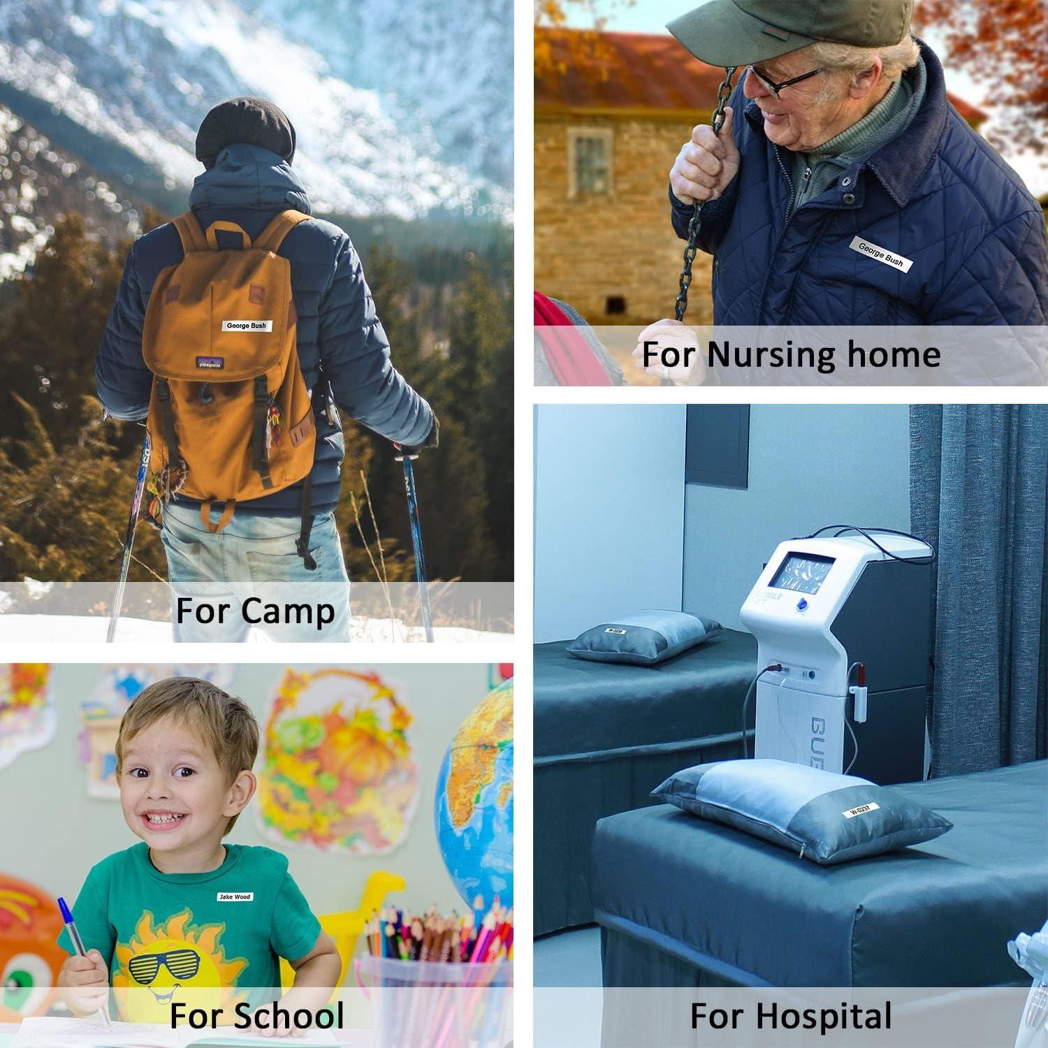 Cinta de Etiquetas de Planchar KINGDOM 3-Pack 12mm Negro sobre Blanco