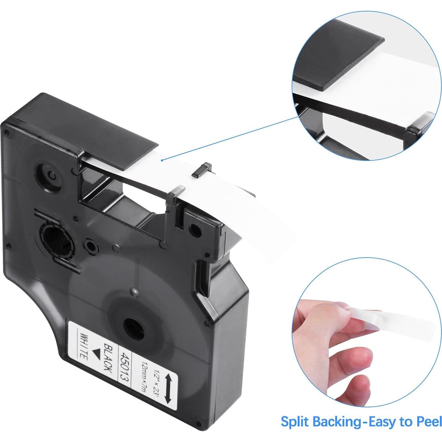 Cinta de Etiquetas Filery D1 45013 Negro sobre Blanco 12mm x 7m