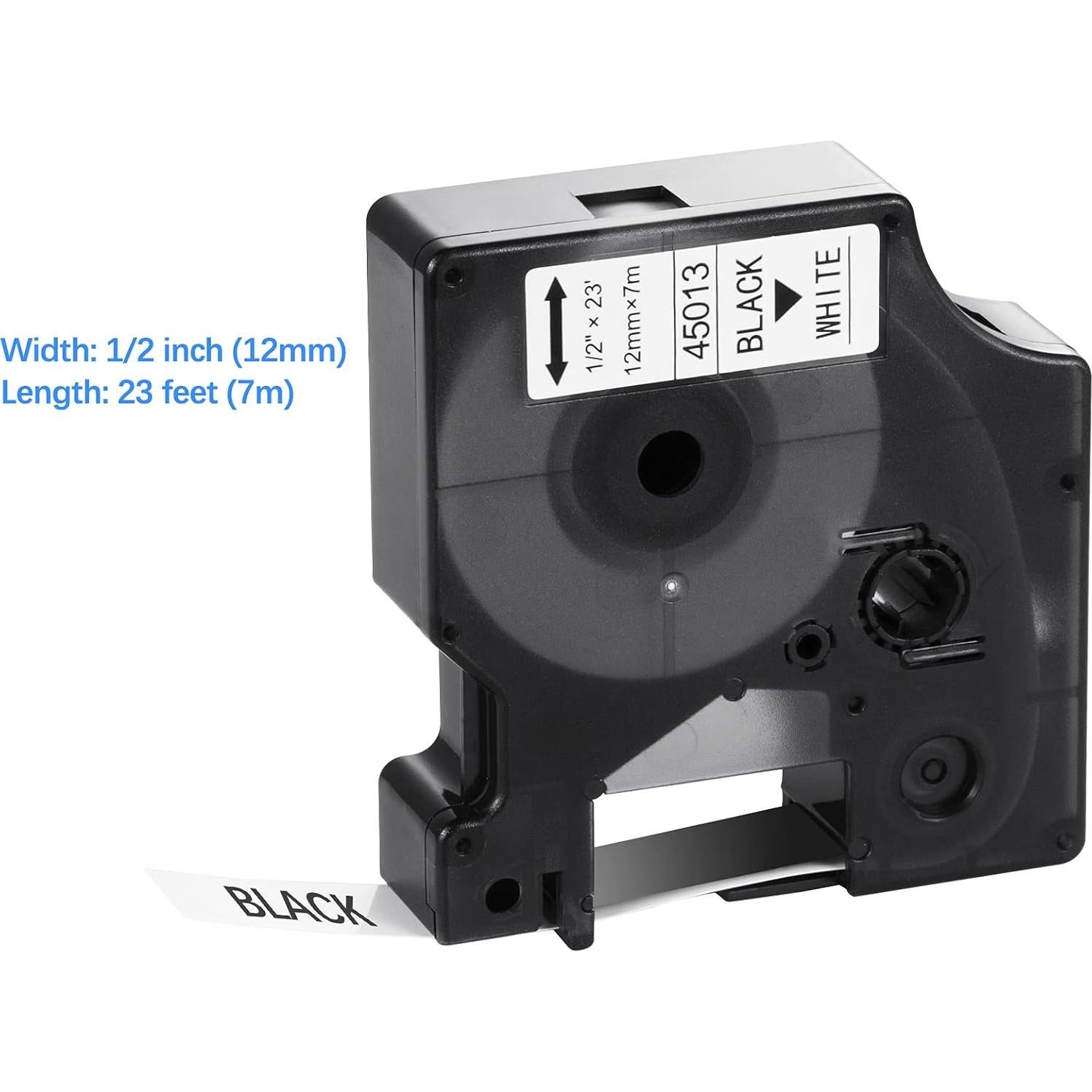 Cinta de Etiquetas Filery D1 45013 Negro sobre Blanco 12mm x 7m