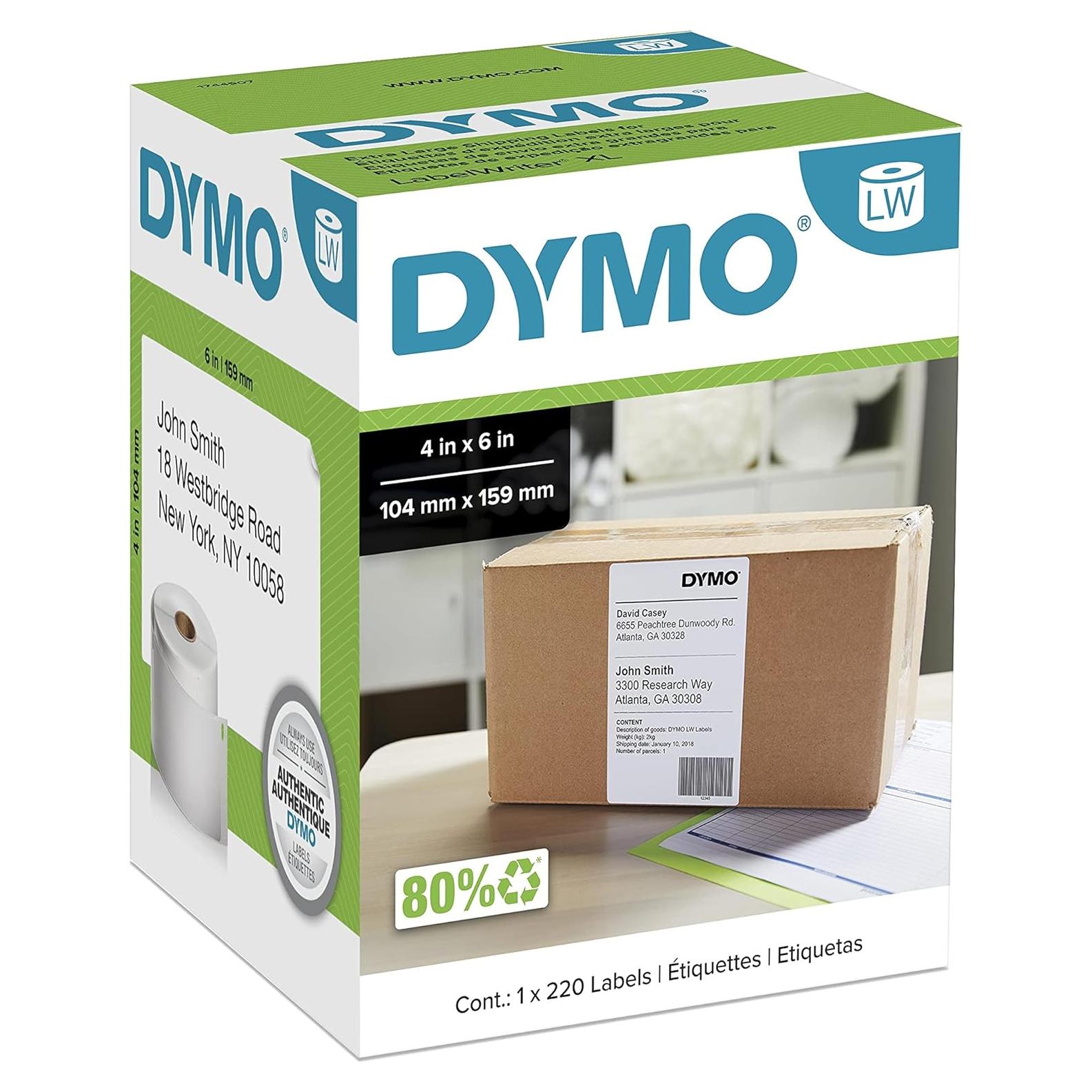 Etiquetas de Envío Extra Grandes DYMO 4" x 6" 220 Unidades