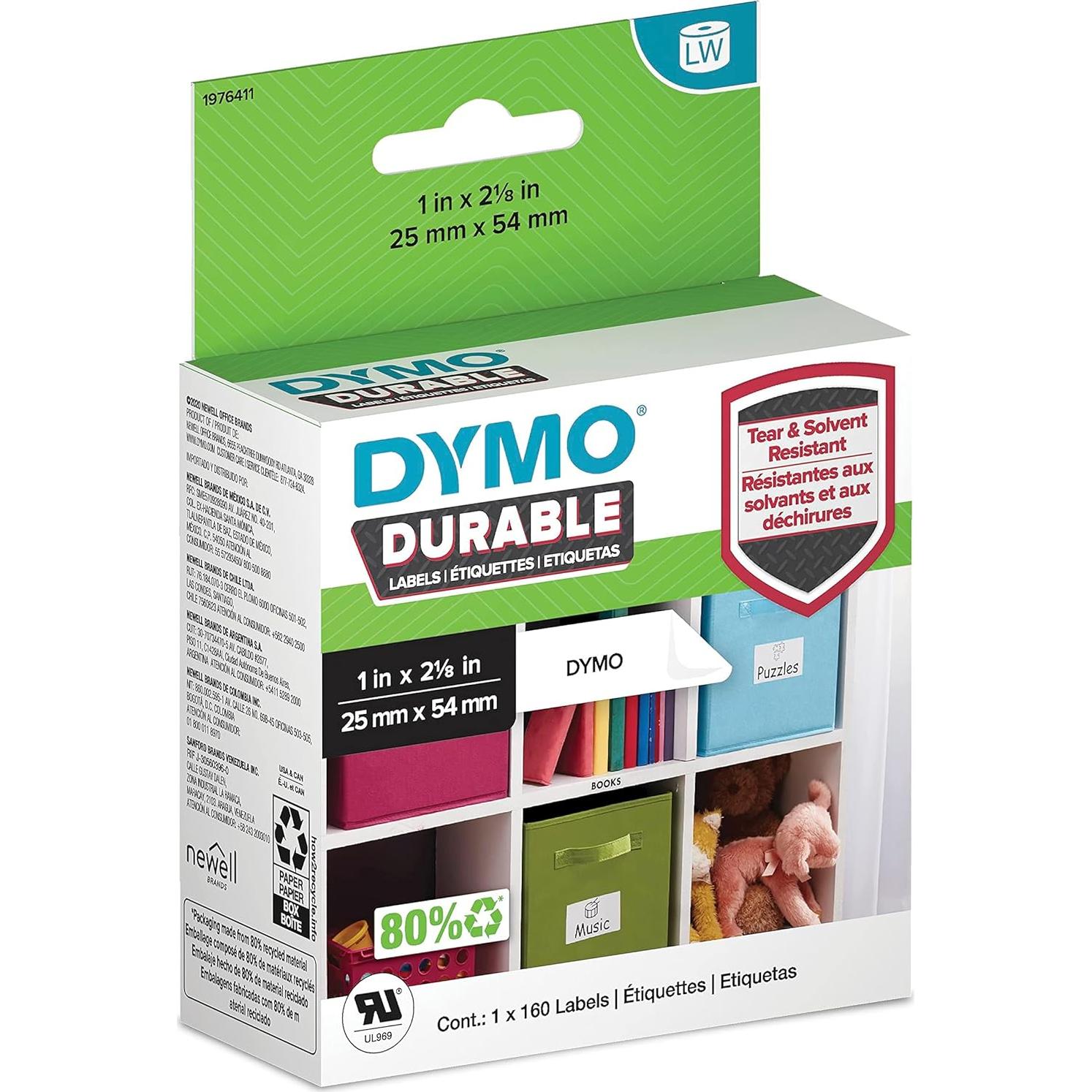 Etiquetas Duraderas DYMO LW 1" x 2-1/8" 160 Unidades
