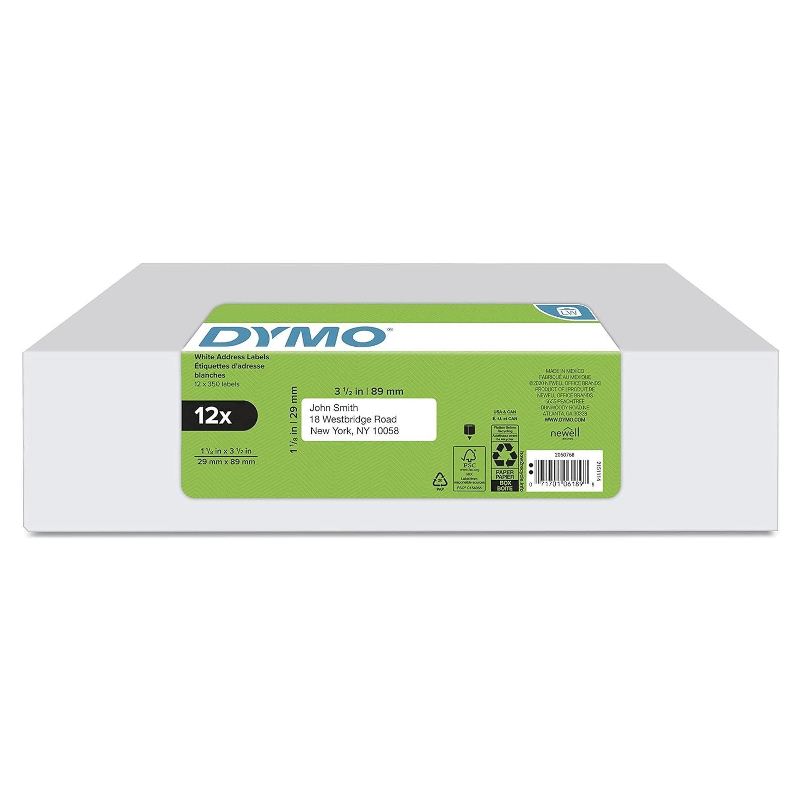 Etiquetas de Dirección DYMO LW Blancas 2.86x8.89 cm 12 Rollos