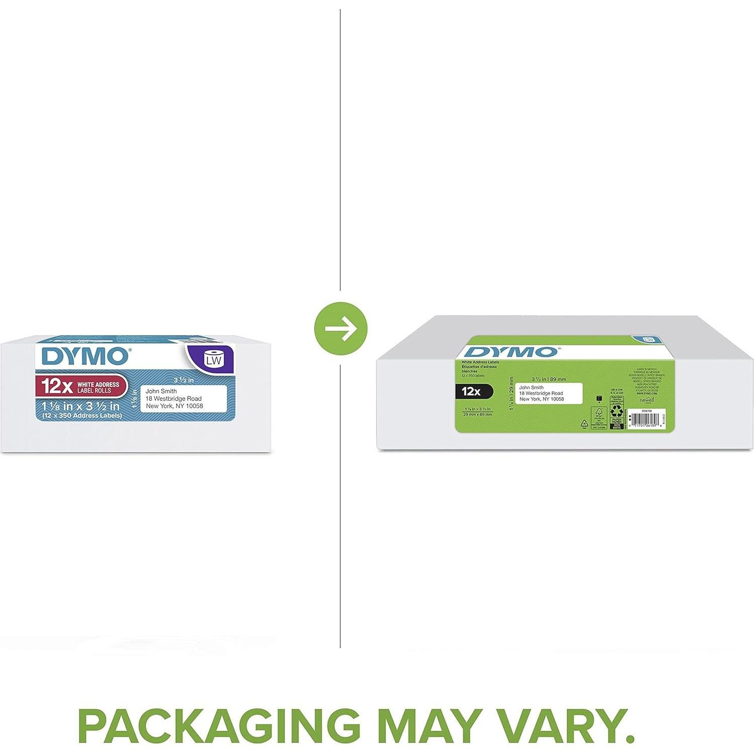 Etiquetas de Dirección DYMO LW Blancas 2.86x8.89 cm 12 Rollos