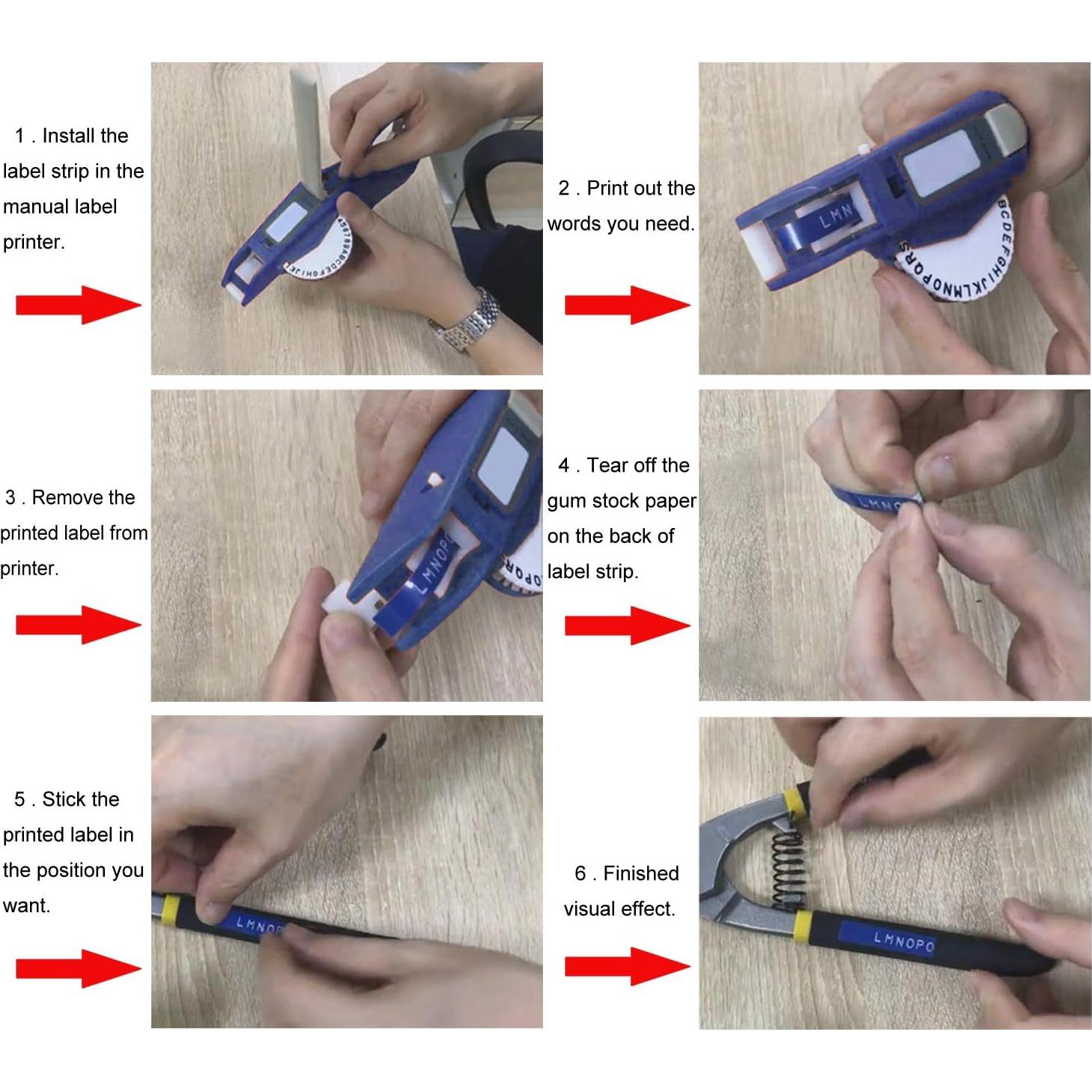 Cinta de Etiquetas en Relieve Methray 3/8" (9 mm) 5 Rollos