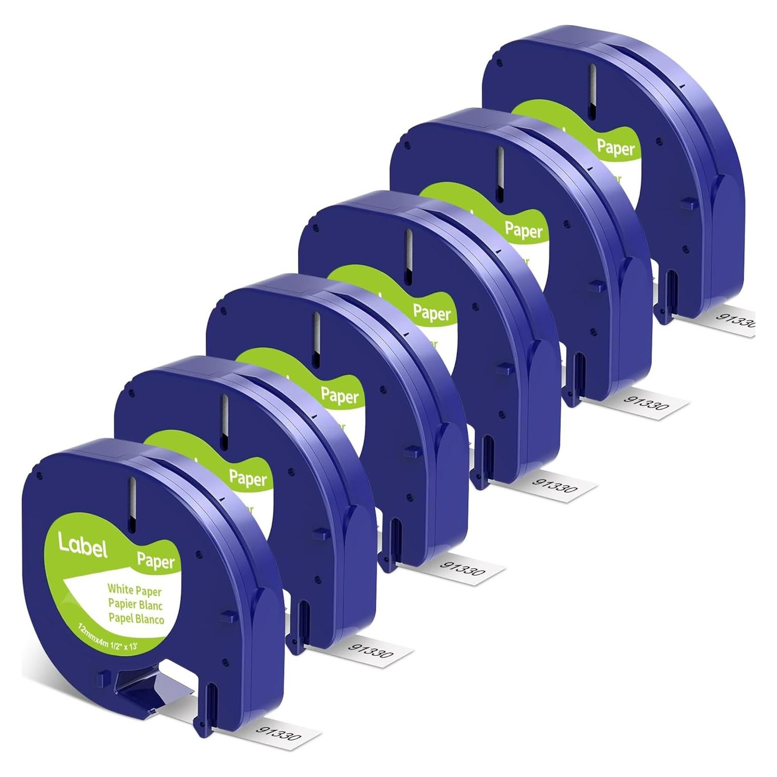 Paquete de 6 cintas de papel blanco JOJOME para Dymo Letratag
