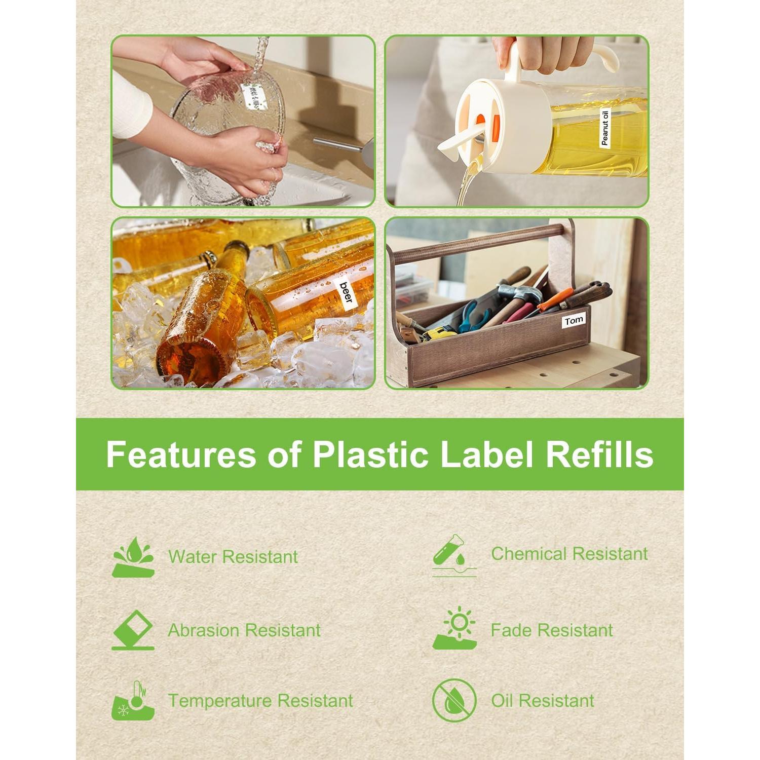 Paquete de 6 cintas de papel blanco JOJOME para Dymo Letratag