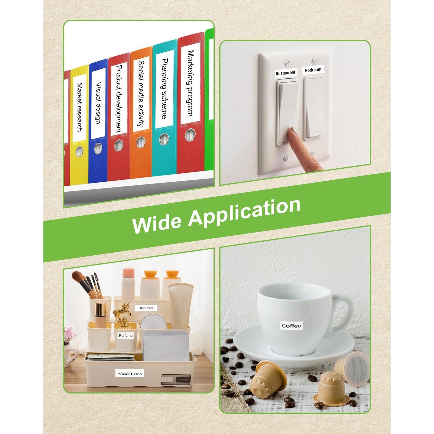 Paquete de 6 cintas de papel blanco JOJOME para Dymo Letratag