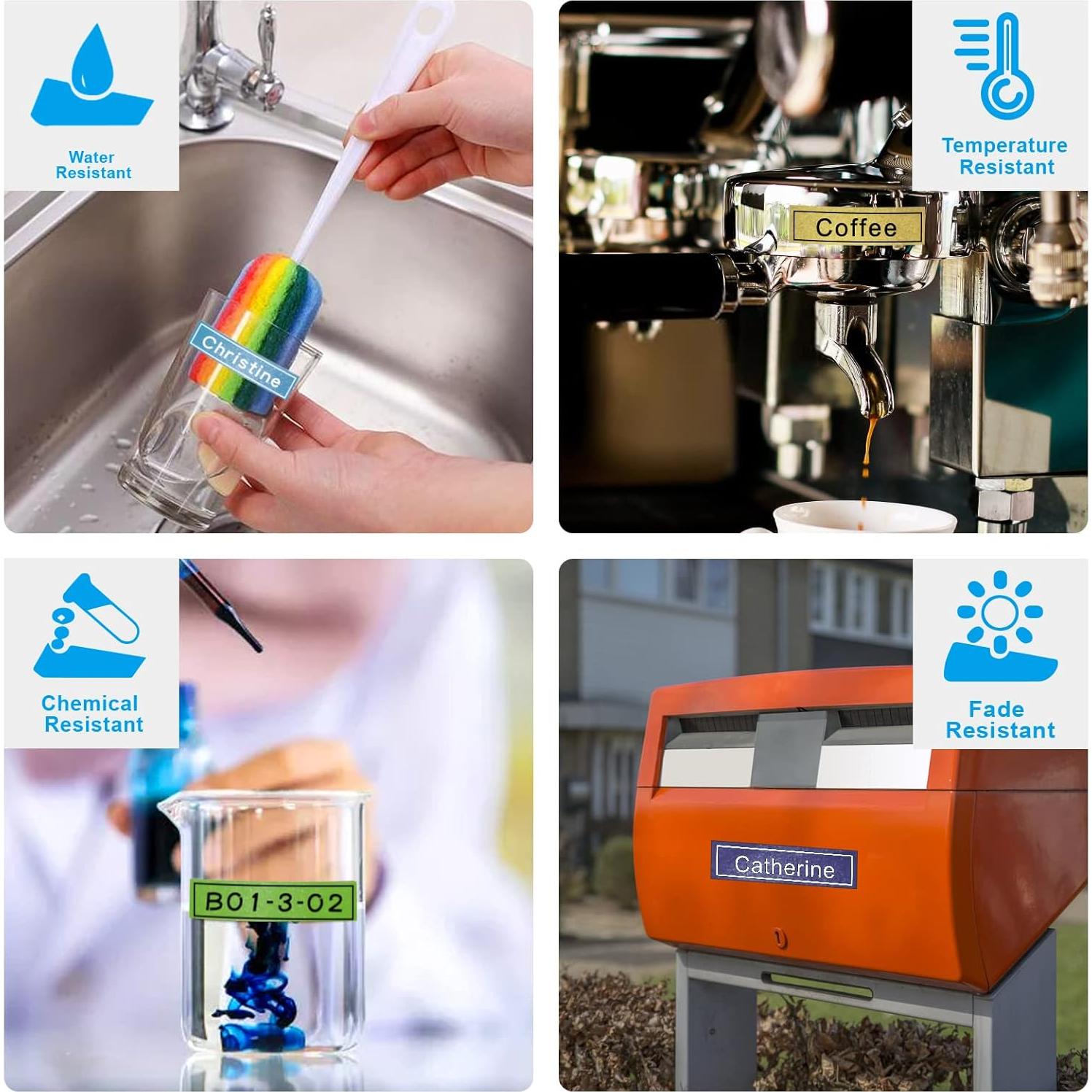 Paquete de 6 Cintas de Etiquetas Dymo D1 12mm Lonitul Brillantes