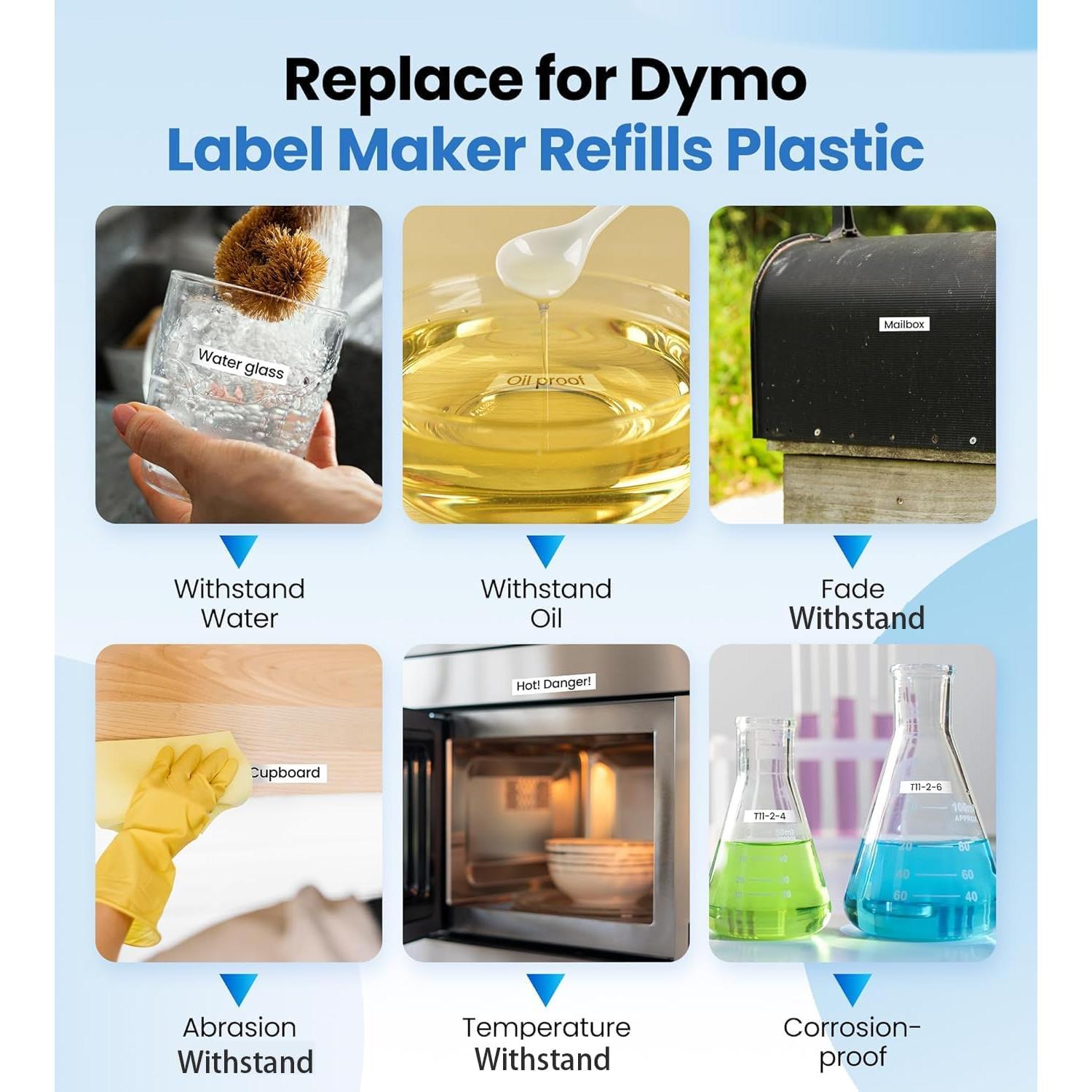 Cintas de Etiquetas Dymo LetraTag 91331 Plástico Blanco 12mm x 4m - Paquete de 5