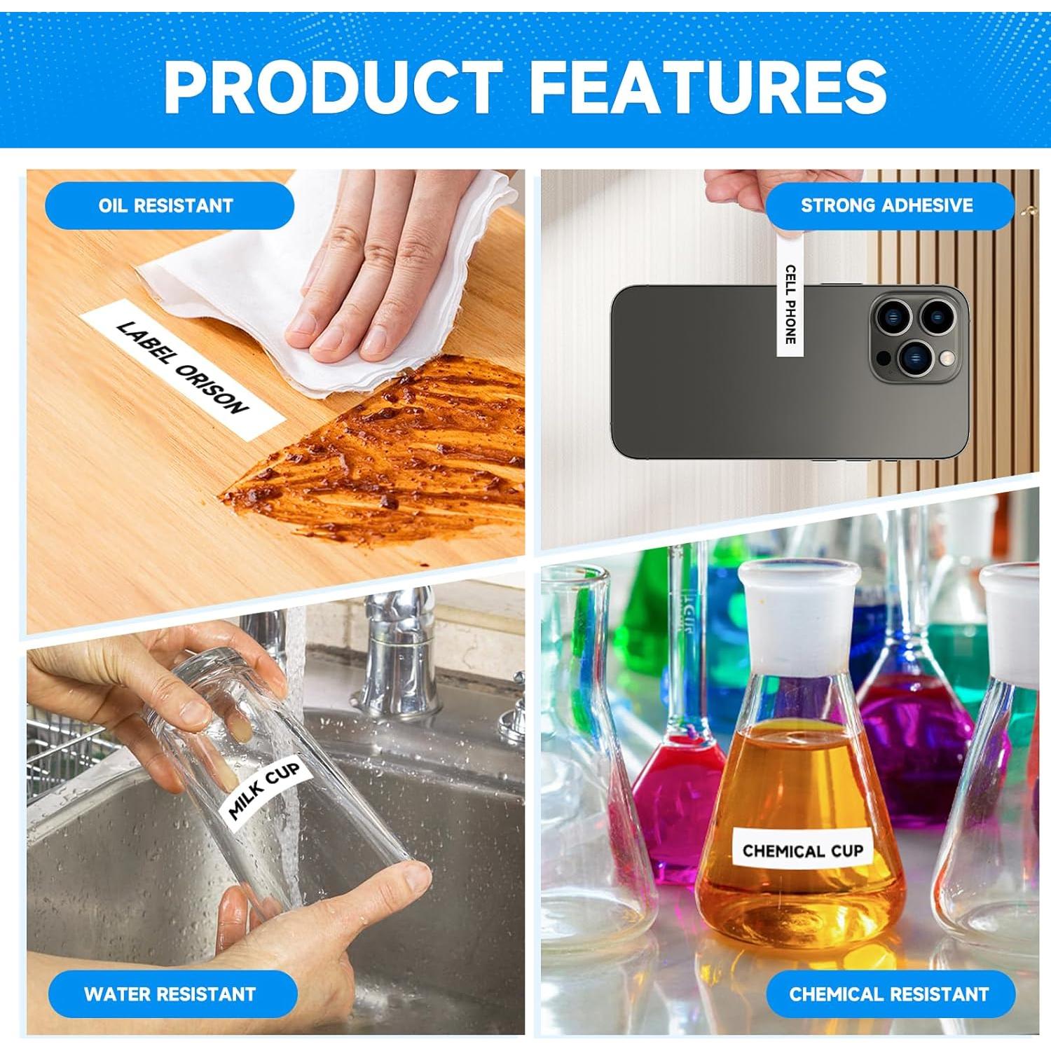 Cinta de Etiqueta Dymo LetraTag Label Orison 12mm Negro/Blanco 5P