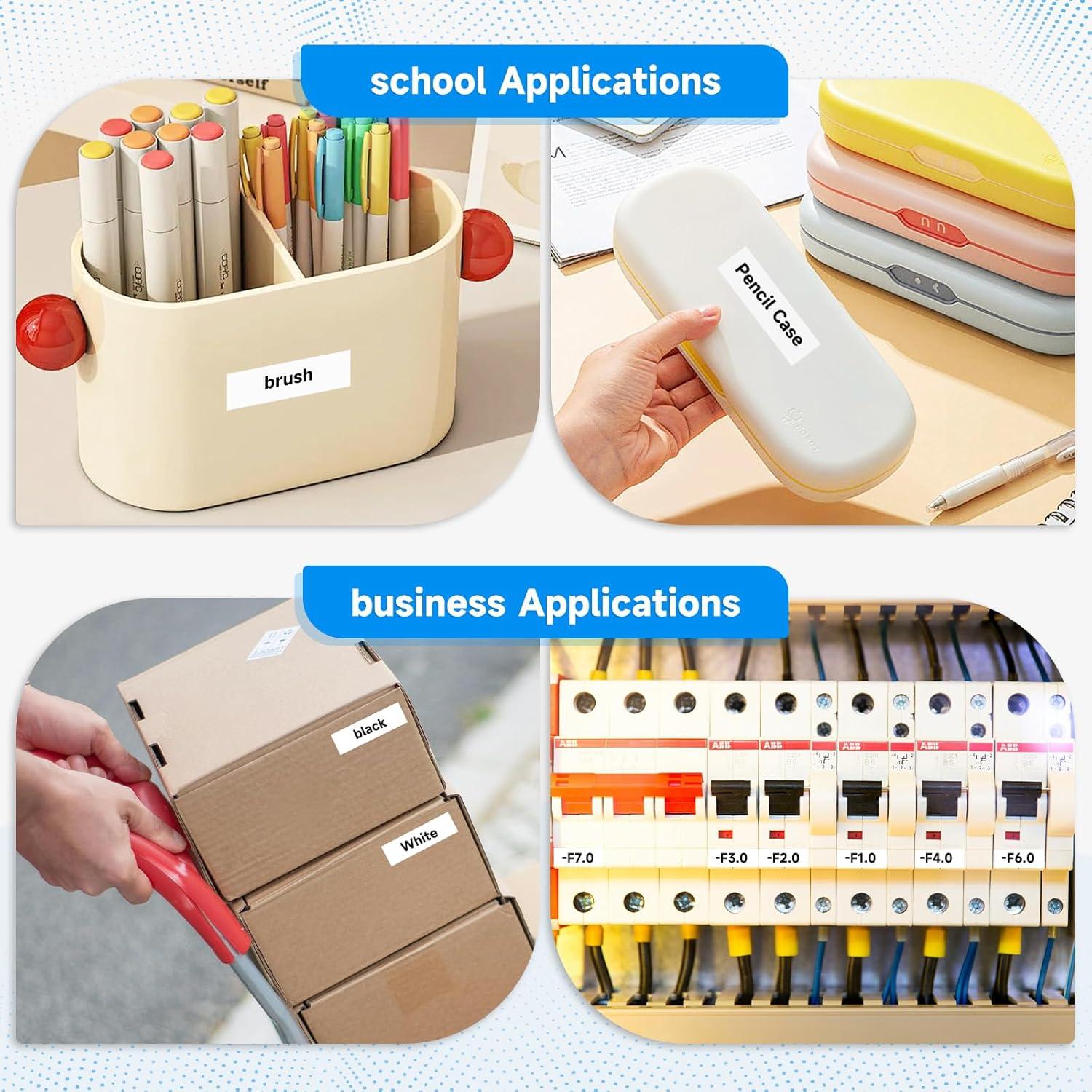 Cinta de Etiqueta Dymo LetraTag Label Orison 12mm Negro/Blanco 5P