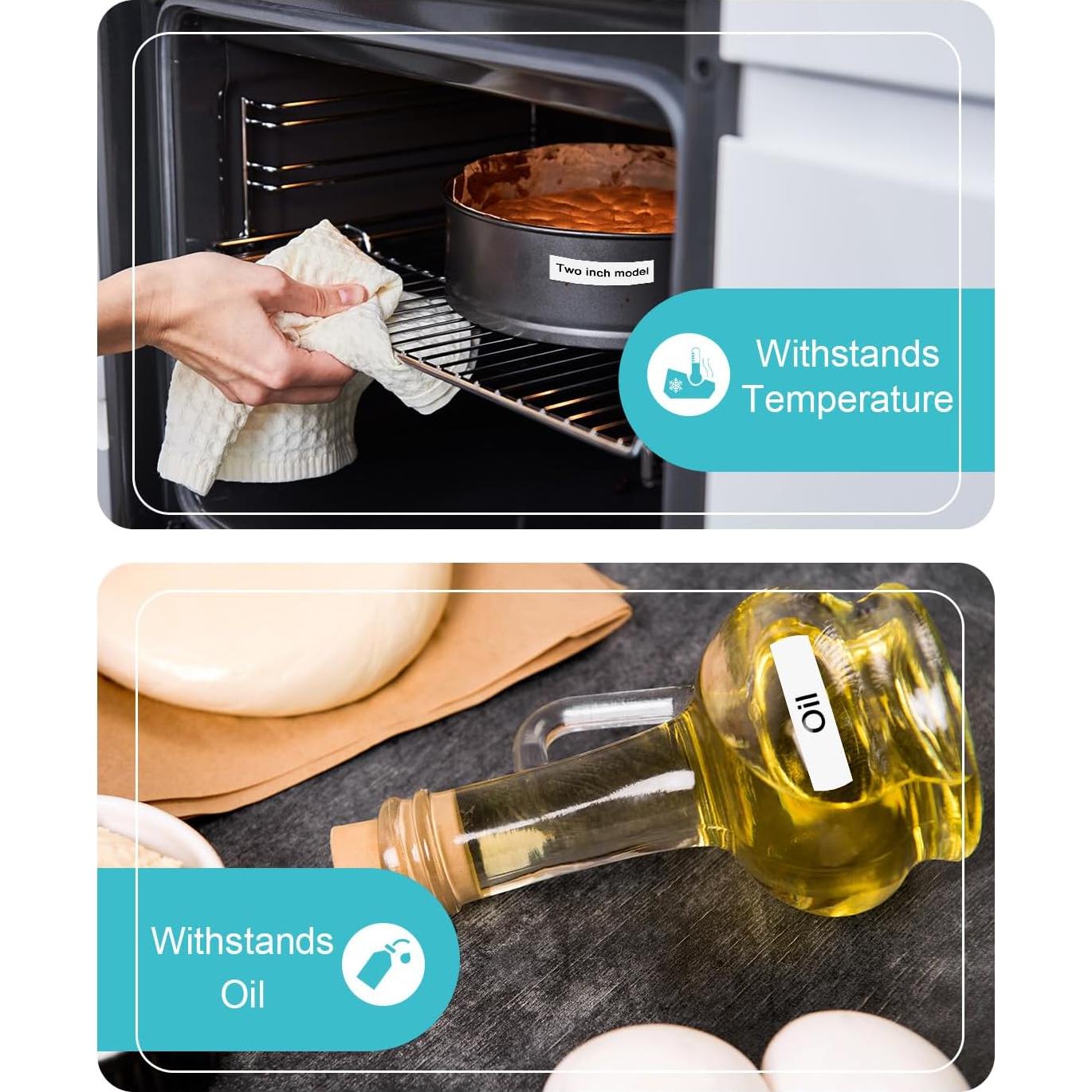 Cinta de Etiqueta Oozmas D1 45013 12mm Negro sobre Blanco - 3 Paquetes