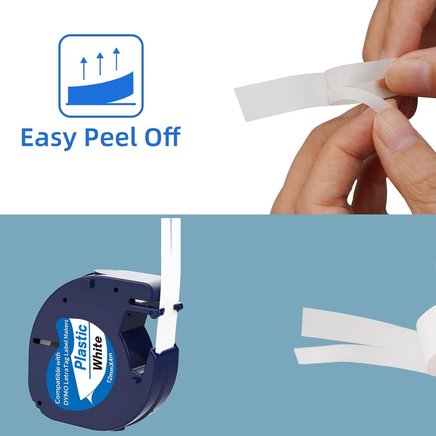 10 Recargas Cinta Etiquetadora Dymo LetraTag 12mm x 4m