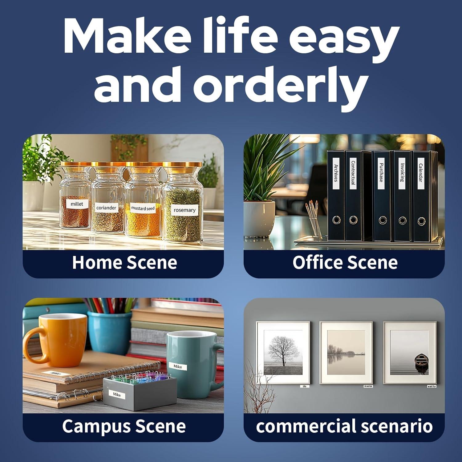 Paquete de 4 Recargas Etiquetas Lumyrilix 12mm x 4m Blancas