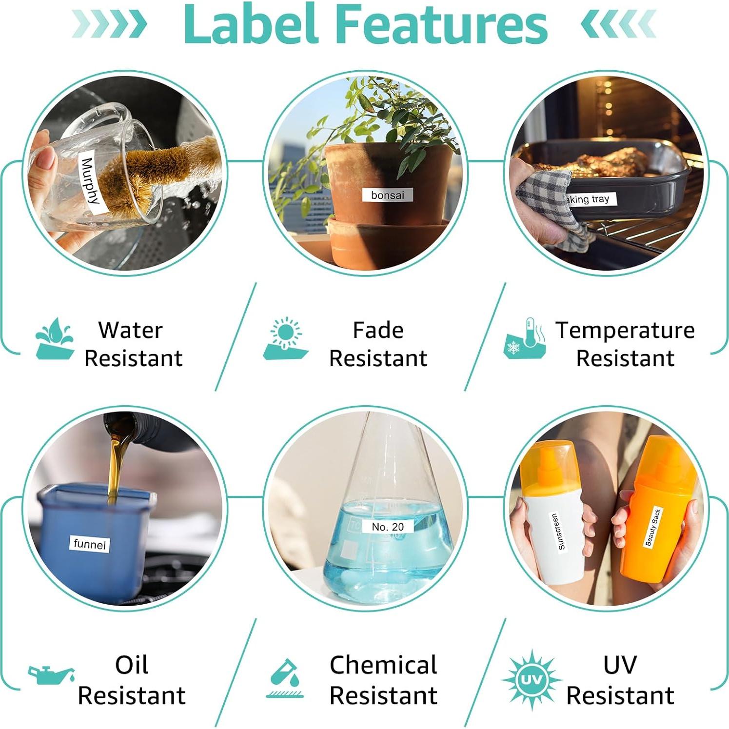 Cinta de Etiqueta NineLeaf 10PK Dymo D1 12mm Negro sobre Blanco