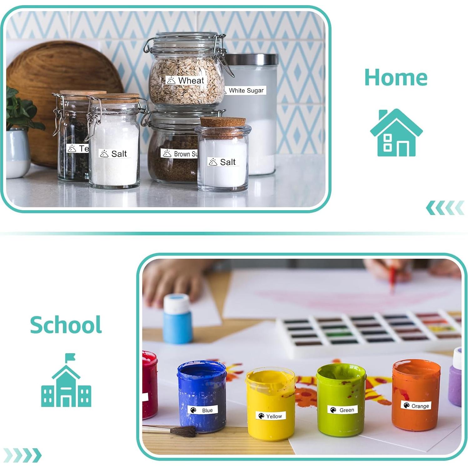 Cinta de Etiqueta NineLeaf 10PK Dymo D1 12mm Negro sobre Blanco