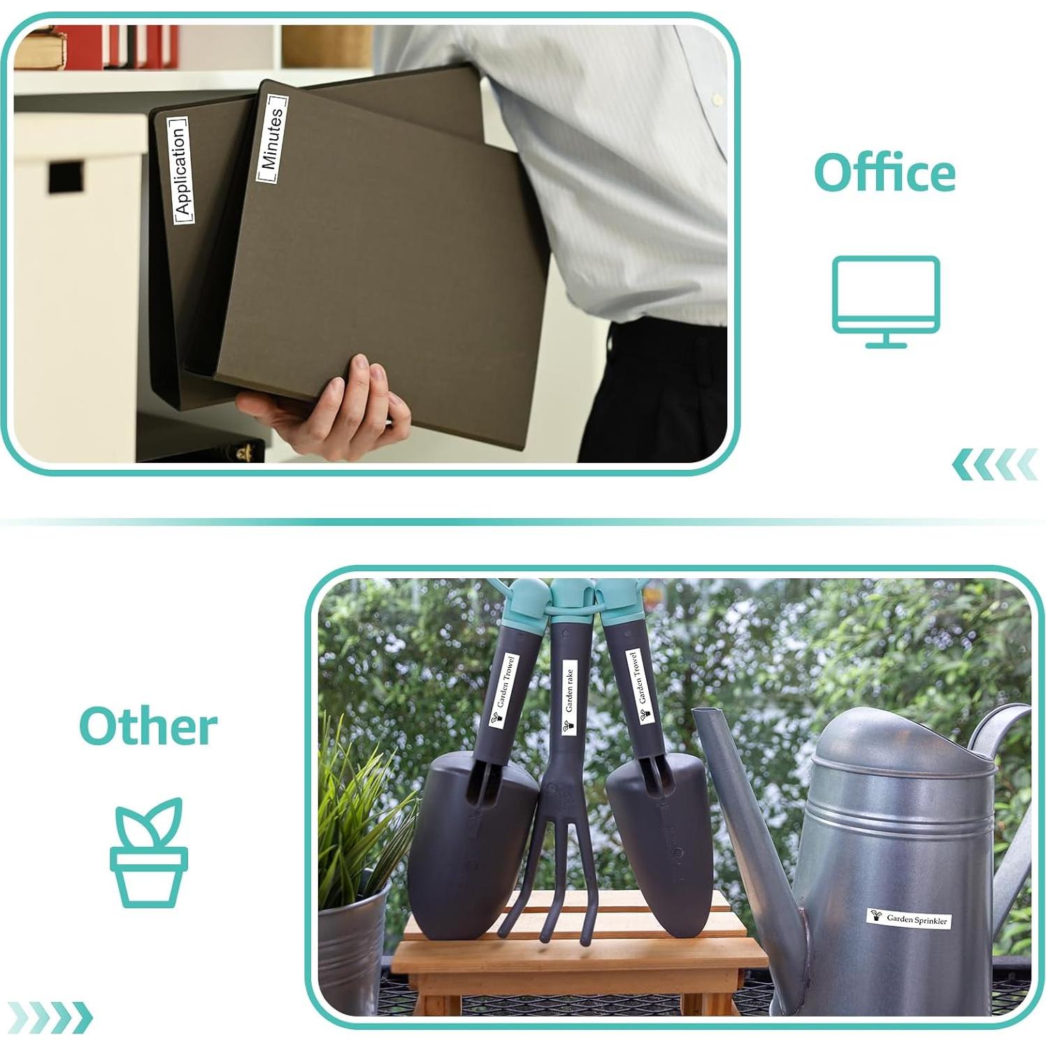 Cinta de Etiqueta NineLeaf 10PK Dymo D1 12mm Negro sobre Blanco