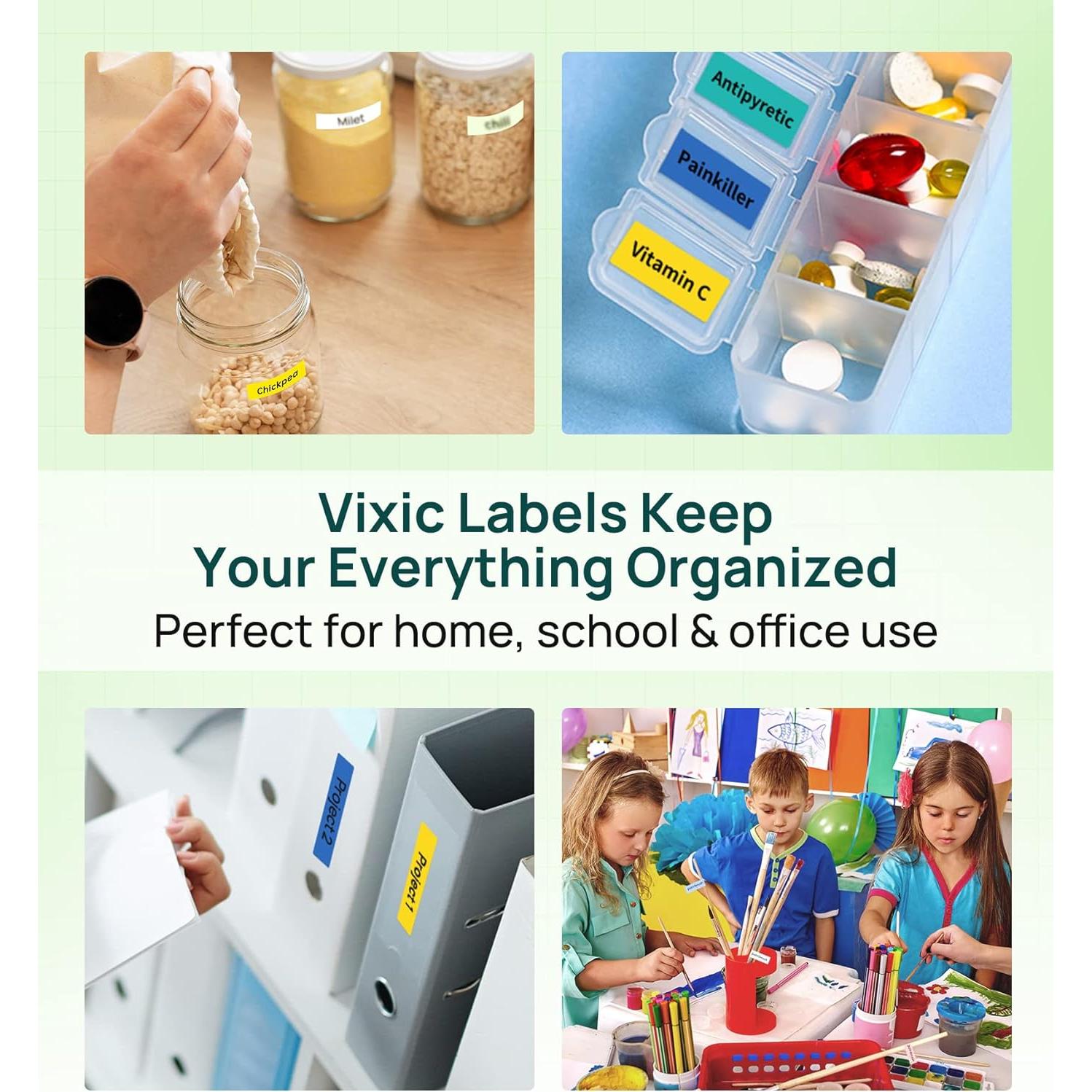 Paquete de 6 Cintas de Etiquetas Vixic D1 12mm para DYMO