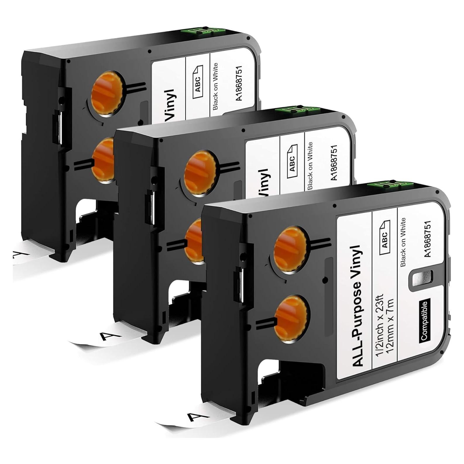 Etiquetas de Vinilo Dymo XTL 1868751 12mm x 7m Paquete de 3