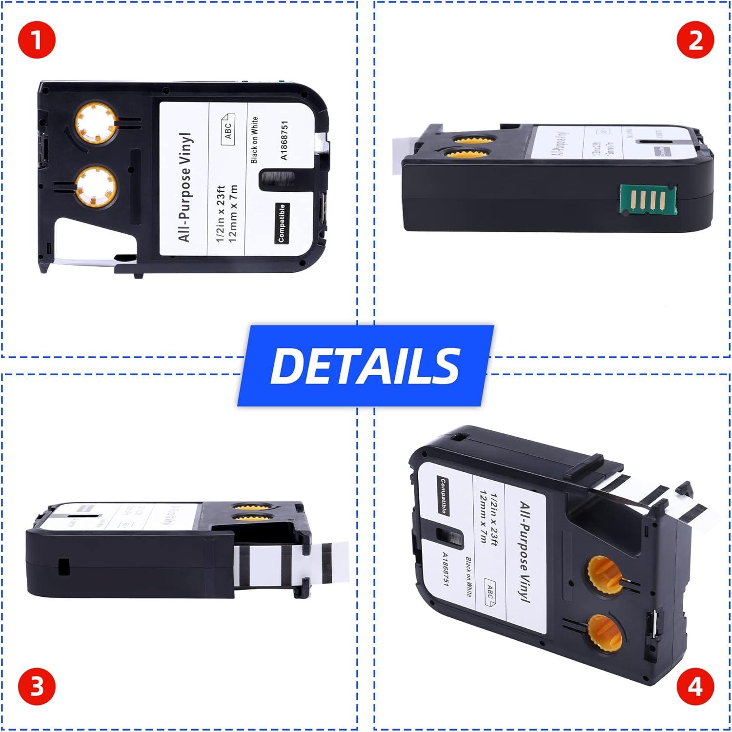 Etiquetas de Vinilo Dymo XTL 1868751 12mm x 7m Paquete de 3