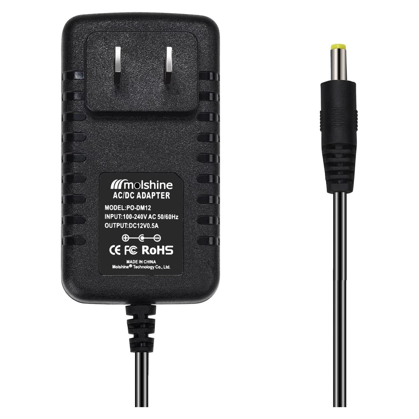 Adaptador AC DC 12V Molshine 2m Compatible DYMO LabelManager