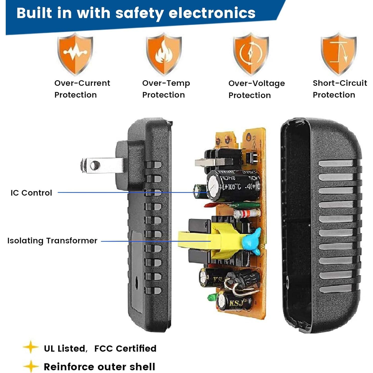 Adaptador AC DC 12V Molshine 2m Compatible DYMO LabelManager