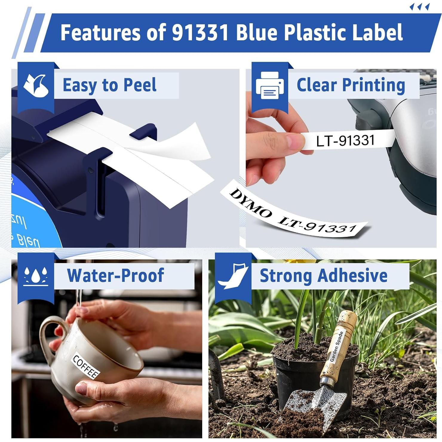 Paquete de 10 Cintas de Etiquetas USUPERINK Dymo LetraTag 12mm