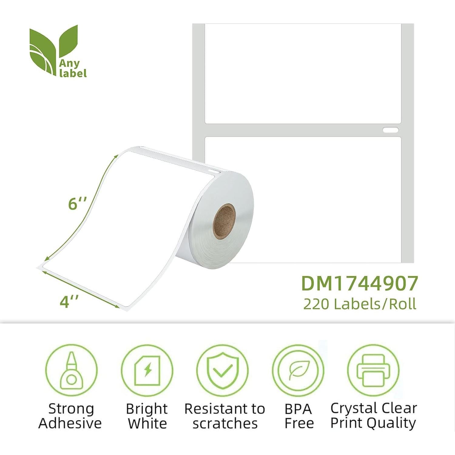 Etiquetas Térmicas Directas Anylabel 4"x6" 1320 Etiquetas