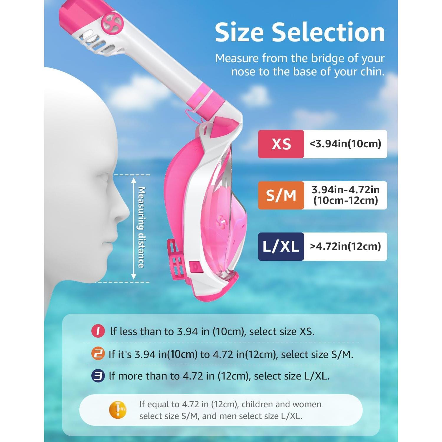 Máscara de Snorkel W WSTOO LGB 180° Antivaho y Segura