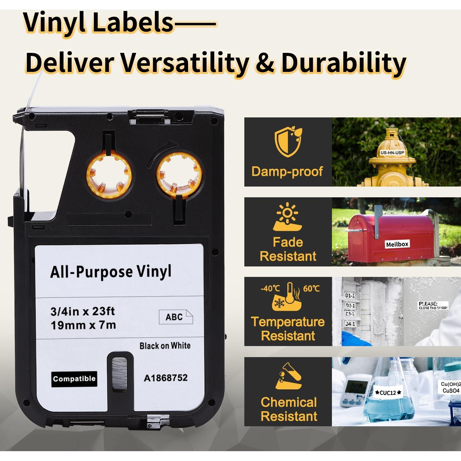 Etiquetas de Vinilo COLORWING 19mm x 7m para Dymo XTL