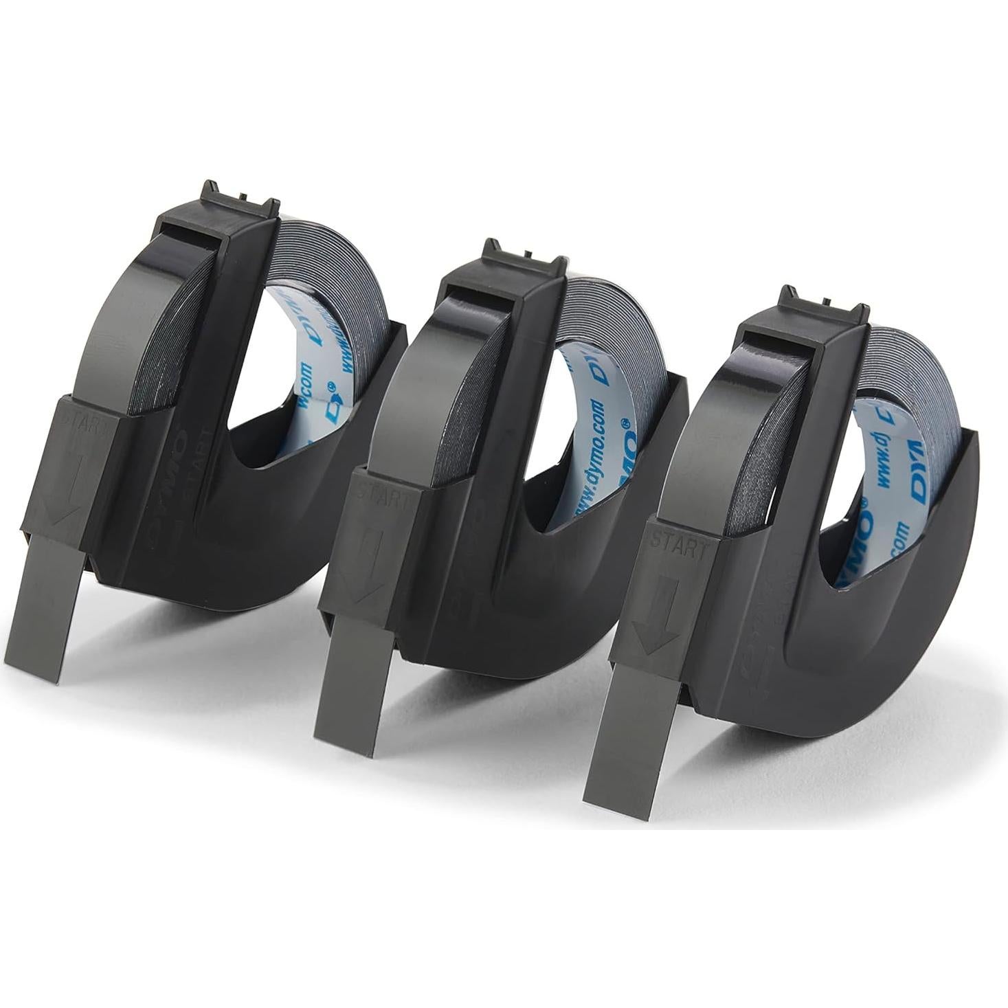 Etiquetas de Embossing DYMO 1 cm x 3 m, Paquete de 3, Negro