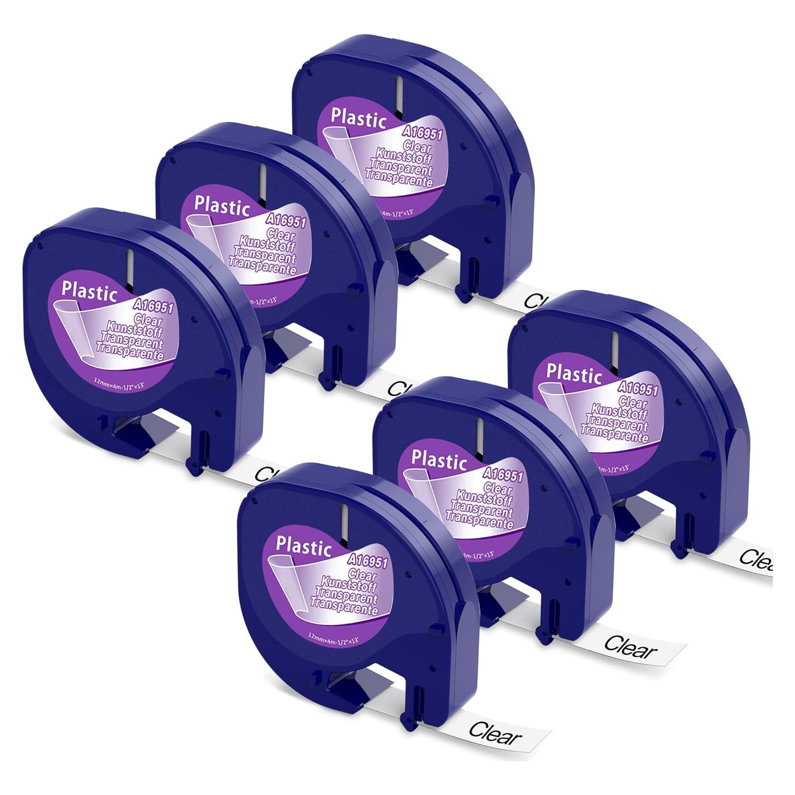 Cinta Transparente para Etiquetadora Dymo 12 mm x 3.96 m - 6 Pzas