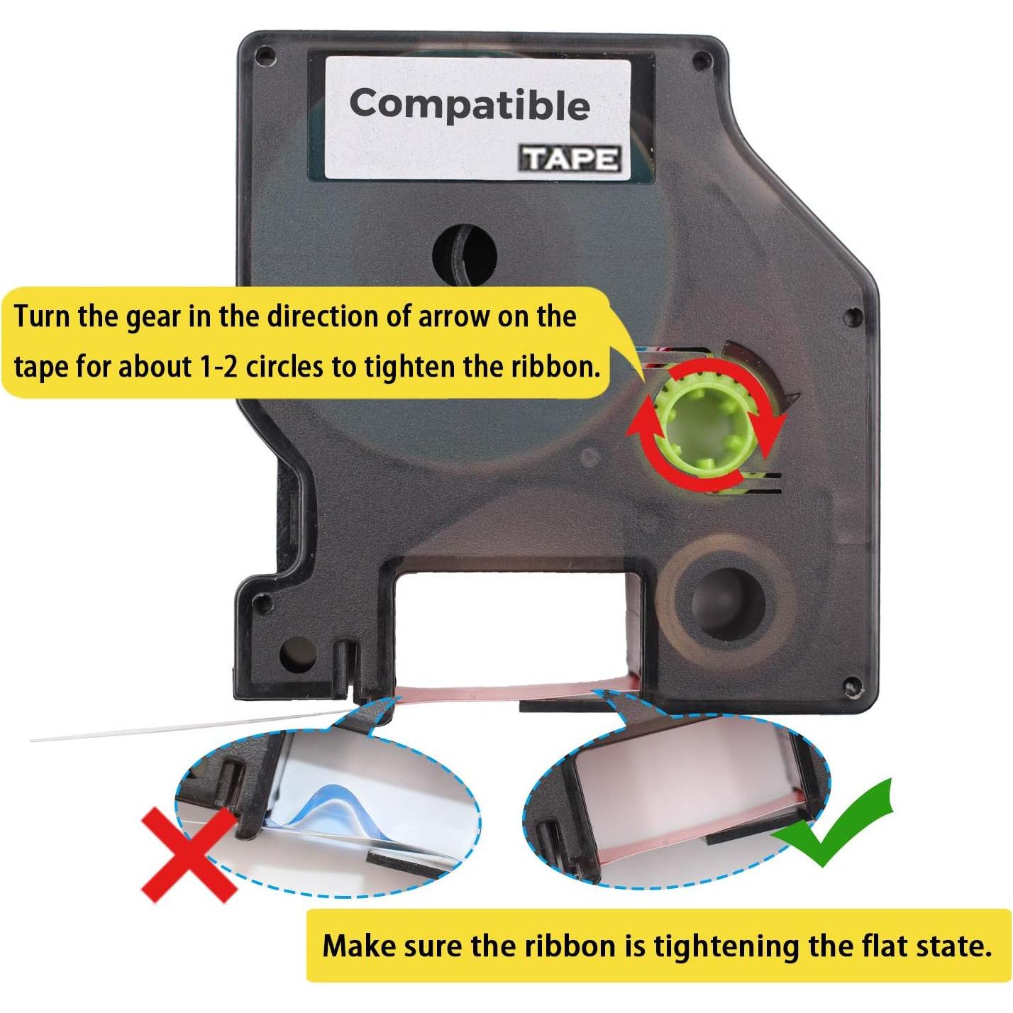 Cinta de Etiquetas Unismar D1 45803 19mm Negro sobre Blanco