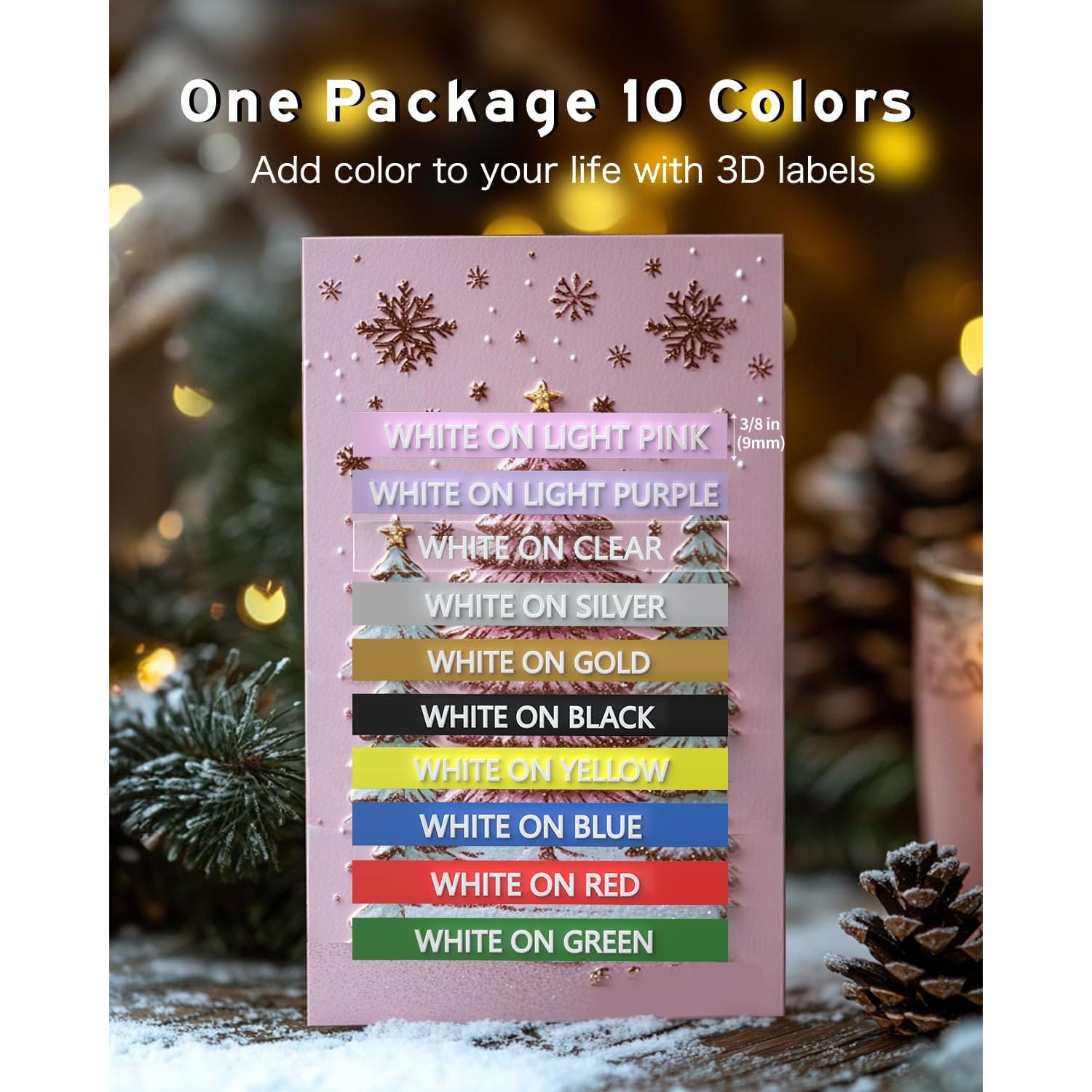 Cinta de Repuesto UNOKA para Etiquetadora Dymo 3/8" x 9.8' 10PK