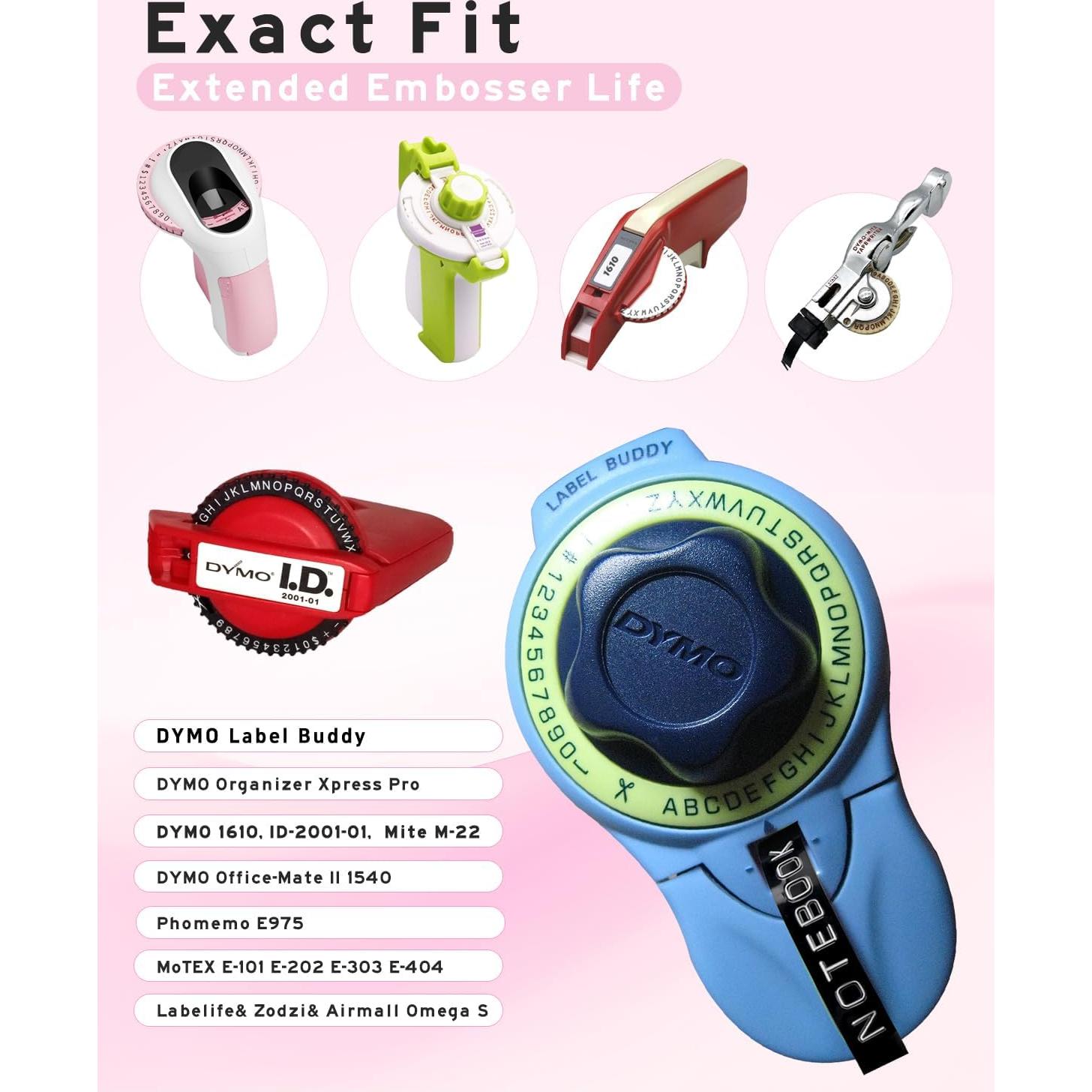 Cinta de Repuesto UNOKA para Etiquetadora Dymo 3/8" x 9.8' 10PK