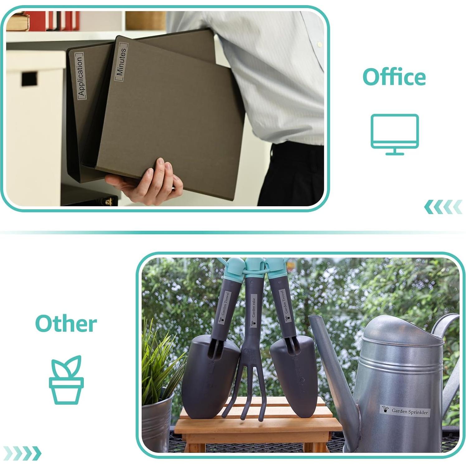 Cinta de Etiqueta NineLeaf D1 45800 19mm Negro Transparente 3 Pack