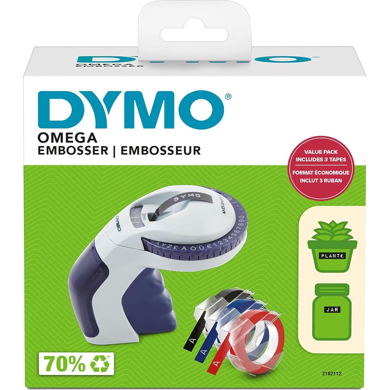 Etiquetadora de Embosado DYMO Omega con 3 Cintas de Etiquetas
