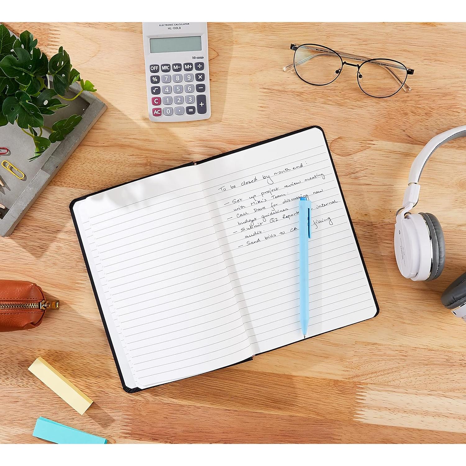 Cuaderno Tapa Dura Amazon Basics 240 Páginas Forrado Negro