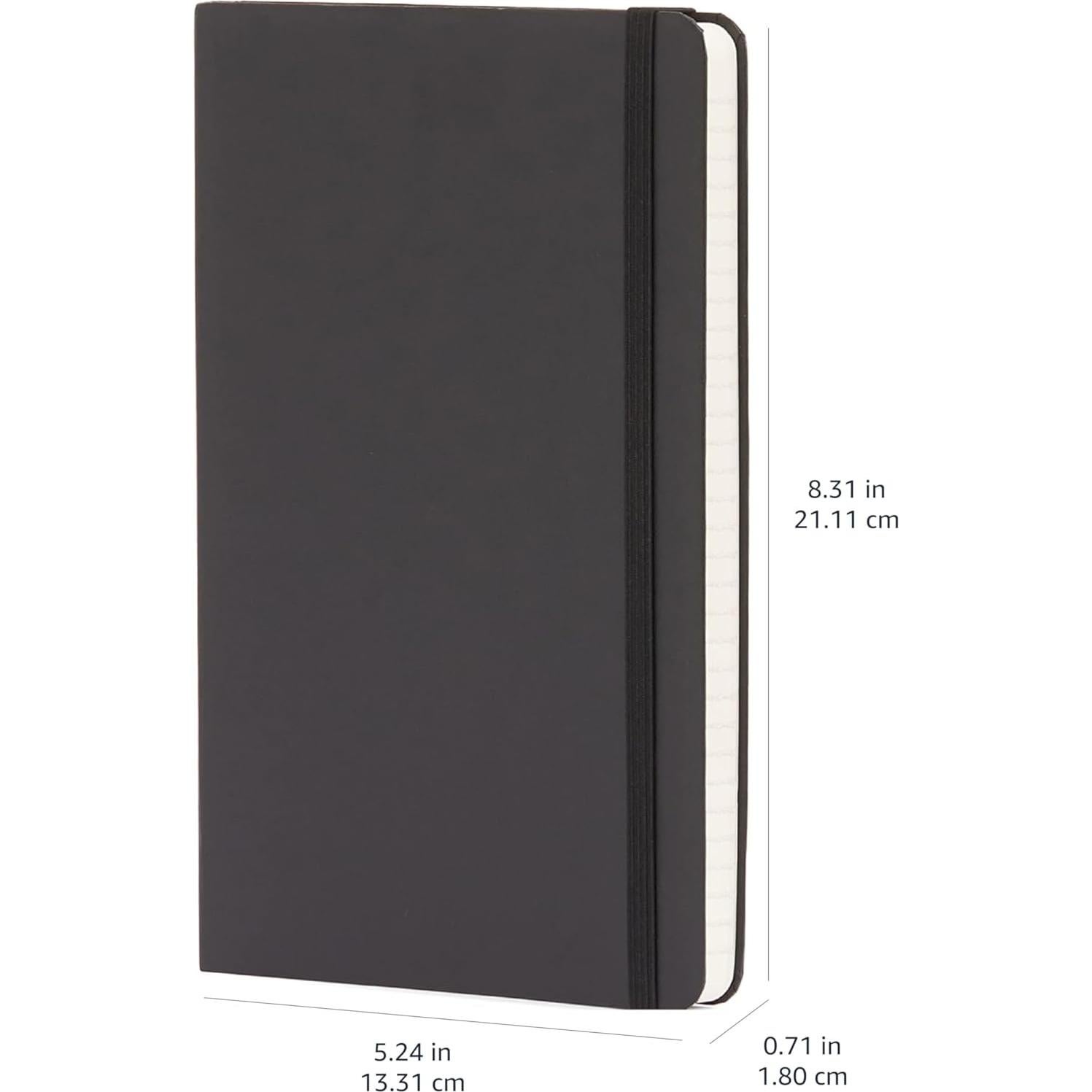 Cuaderno Tapa Dura Amazon Basics 240 Páginas Forrado Negro