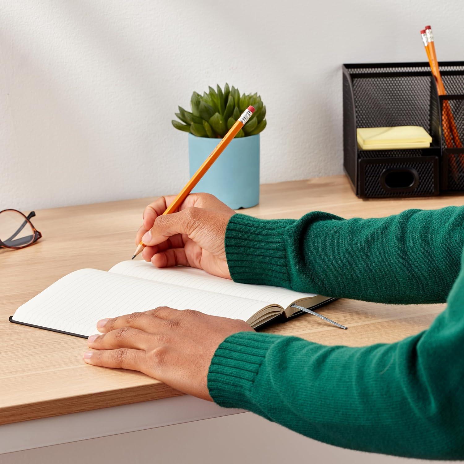 Cuaderno Tapa Dura Amazon Basics 240 Páginas Forrado Negro