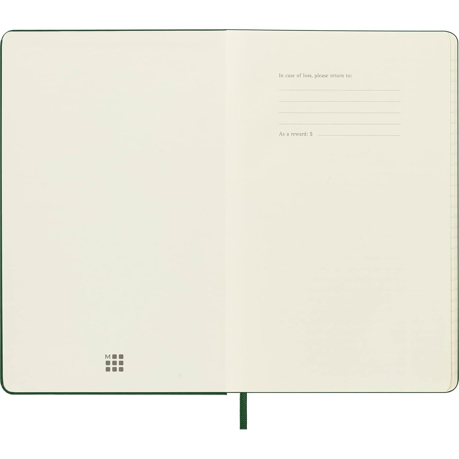 Cuaderno Moleskine Grande Rayado Verde Mirtillo Tapa Dura
