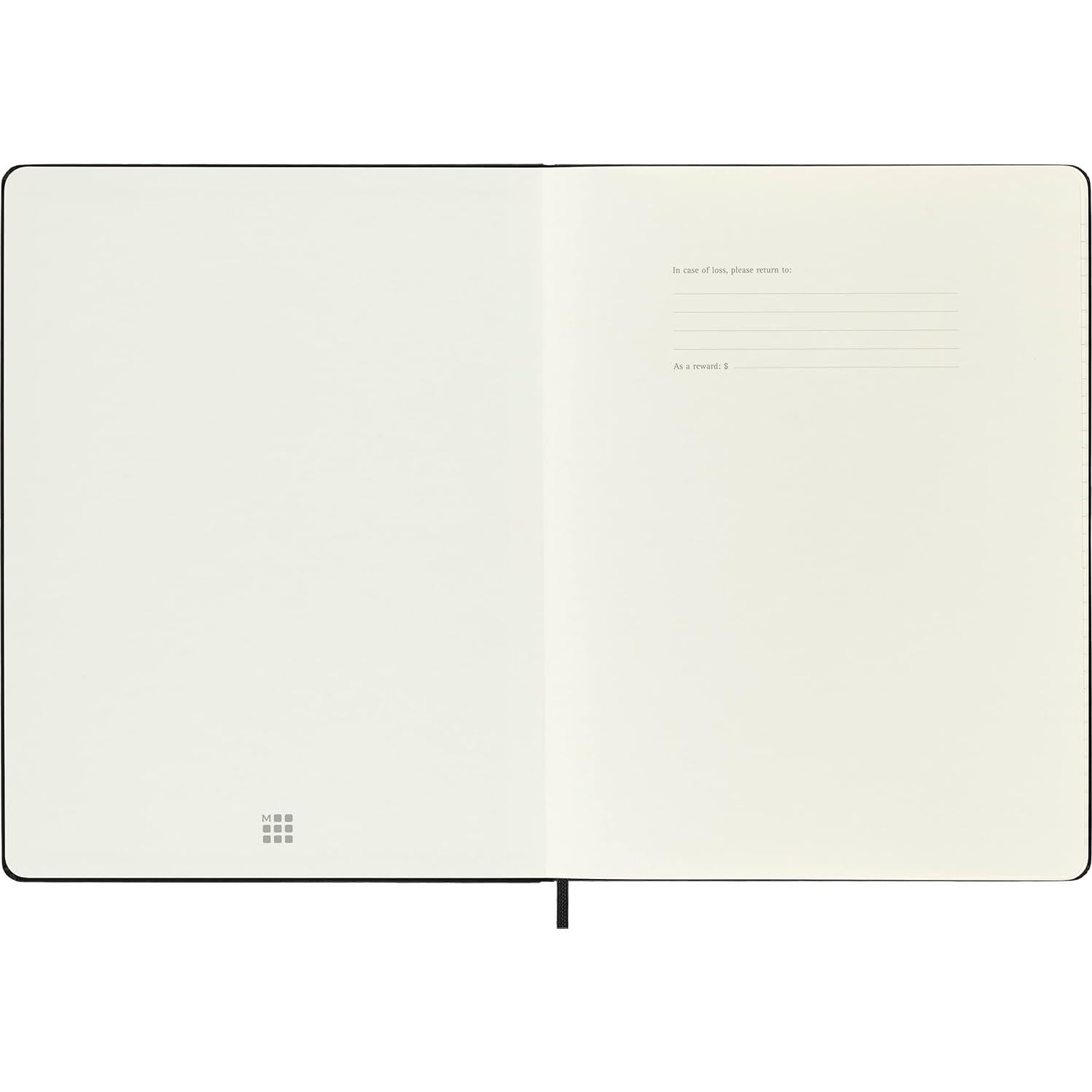 Cuaderno Moleskine Clásico Tapa Dura XL Negro Rayado 192 Páginas