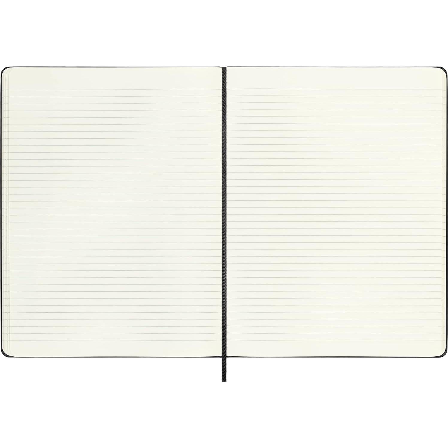 Cuaderno Moleskine Clásico Tapa Dura XL Negro Rayado 192 Páginas