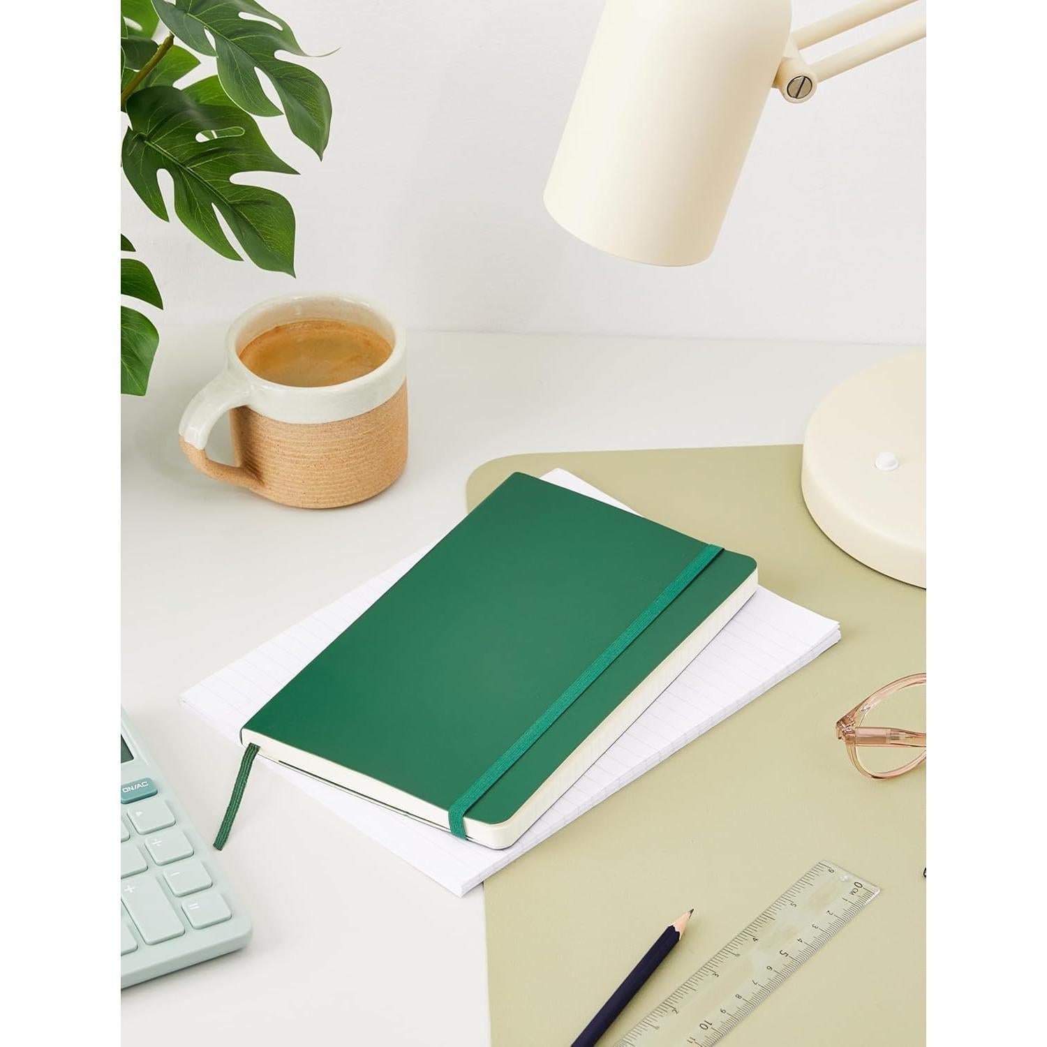 Cuaderno Moleskine Clásico Grande Rayado Verde 192 Páginas