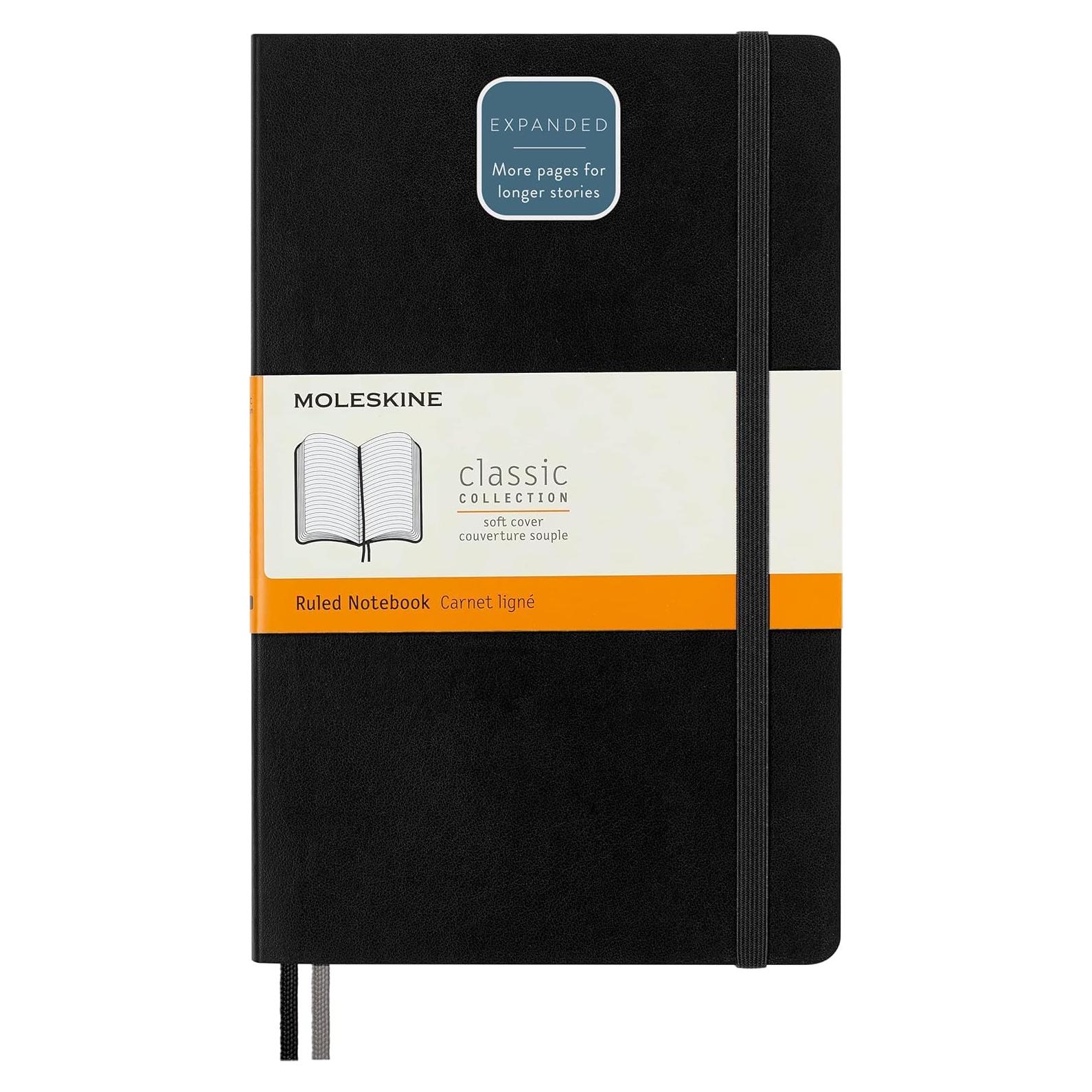 Cuaderno Moleskine Clásico Expandido Tapa Blanda Negro 400 Páginas