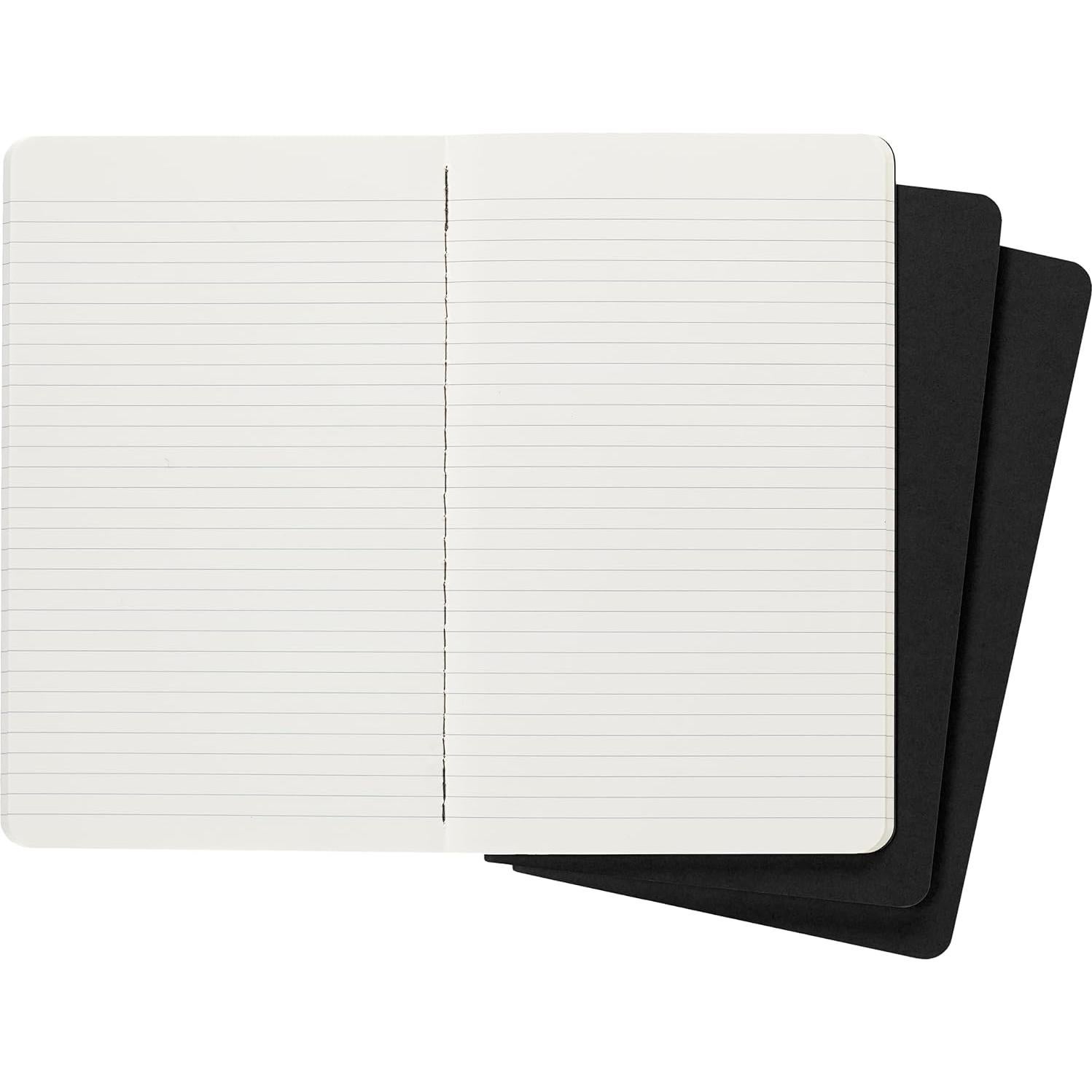 Diario Moleskine Cahier Grande Rayado Negro - Juego de 3